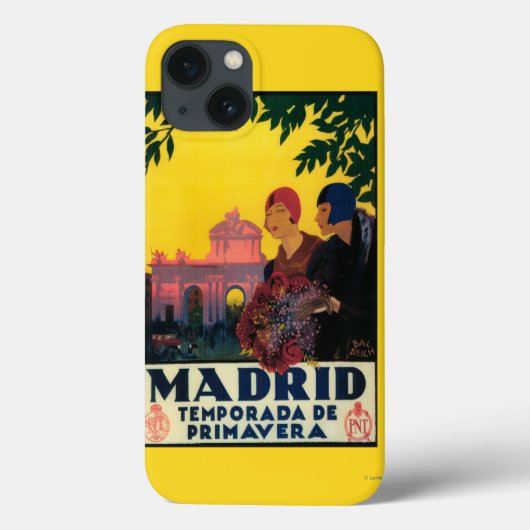 Madrid in het Springtime-Poster voor reispromotie Case-Mate iPhone Case (Achterkant)