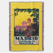 Madrid in het Springtime-Poster voor reispromotie Deken (Voorkant Verticaal)