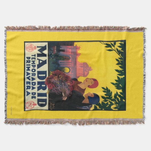 Madrid in het Springtime-Poster voor reispromotie Deken (Voorkant)