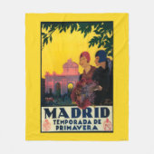 Madrid in het Springtime-Poster voor reispromotie Fleece Deken (Voorkant)