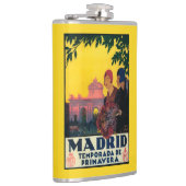 Madrid in het Springtime-Poster voor reispromotie Heupfles (Rechts)