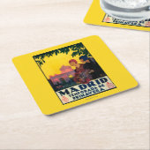 Madrid in het Springtime-Poster voor reispromotie Kartonnen Onderzetters (Schuin)