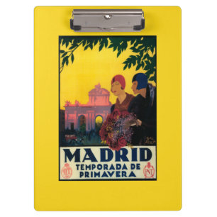 Madrid in het Springtime-Poster voor reispromotie Klembord