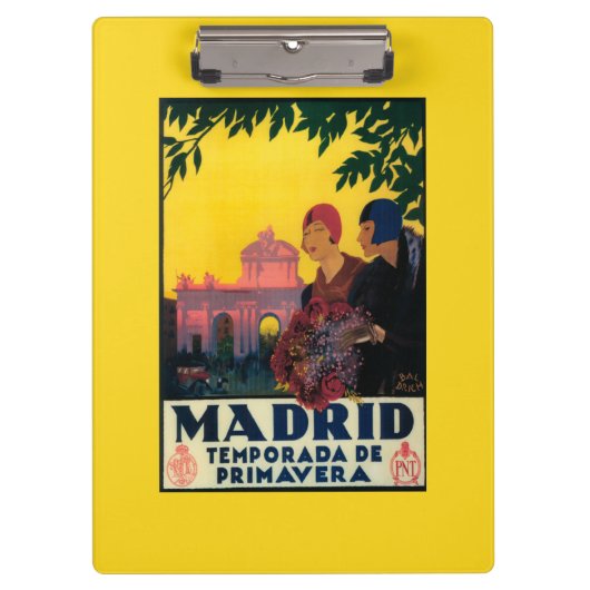 Madrid in het Springtime-Poster voor reispromotie Klembord (Voorkant)