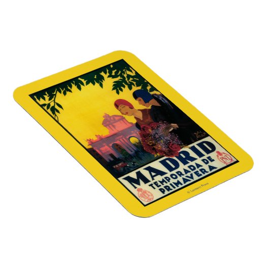 Madrid in het Springtime-Poster voor reispromotie Magneet (Rechterzijde)