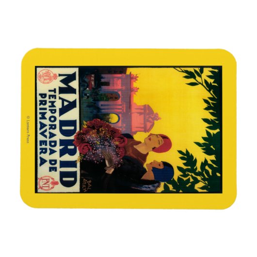 Madrid in het Springtime-Poster voor reispromotie Magneet (Horizontaal)