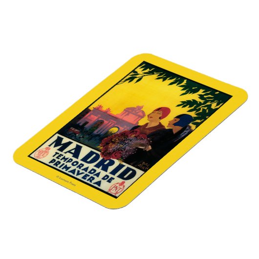 Madrid in het Springtime-Poster voor reispromotie Magneet (Linkerzijde)