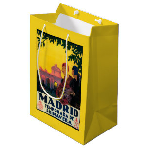 Madrid in het Springtime-Poster voor reispromotie Medium Cadeauzakje