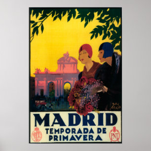 Madrid in het Springtime-Poster voor reispromotie Poster