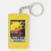 Madrid in het Springtime-Poster voor reispromotie Sleutelhanger (achterkant)