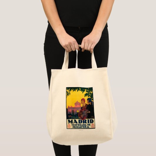 Madrid in het Springtime-Poster voor reispromotie Tote Bag (Voorkant (product))