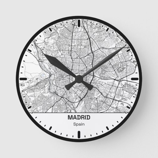 Madrid Klok Stad Lijn Kunst (Voorkant)