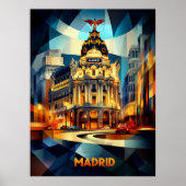 Madrid kubistische elegantie, moderne geometrische poster (Voorkant)
