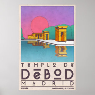 Madrid Landmark Kunstprint Templo De Debod Poster