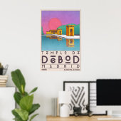 Madrid Landmark Kunstprint Templo De Debod Poster (Thuiskantoor)