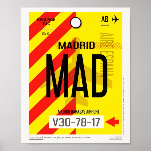Madrid Luchthaven Bagage Poster (Voorkant)