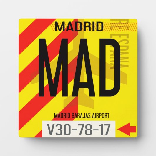 Madrid Luchthaven Bagageposter Fotoplaat (Voorkant)