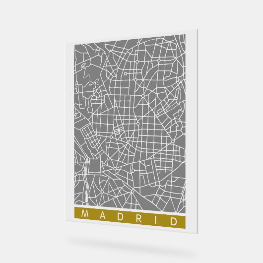 Madrid map acryl bord (Hoek)