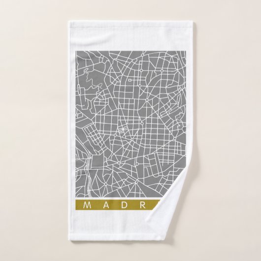 Madrid map bad handdoek (Handdoek)