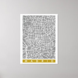 Madrid map canvas afdruk