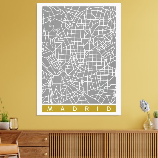 Madrid map canvas afdruk (Insitu (Woonkamer))
