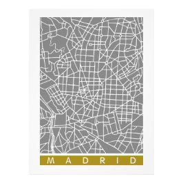 Madrid map foto afdruk