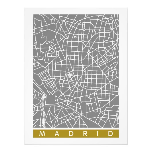 Madrid map foto afdruk (Voorkant)