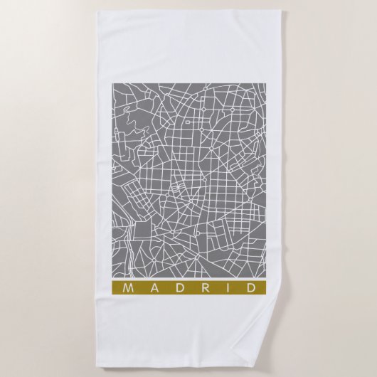 Madrid map strandlaken (Voorkant)