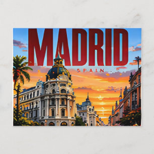🌞 Madrid Moderne Stadslijn Stad Stijl 🌞 Briefkaart