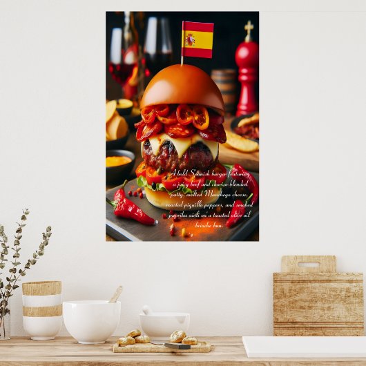 Madrid Munchies: Chorizo Magic 24x36 Poster (Keuken)