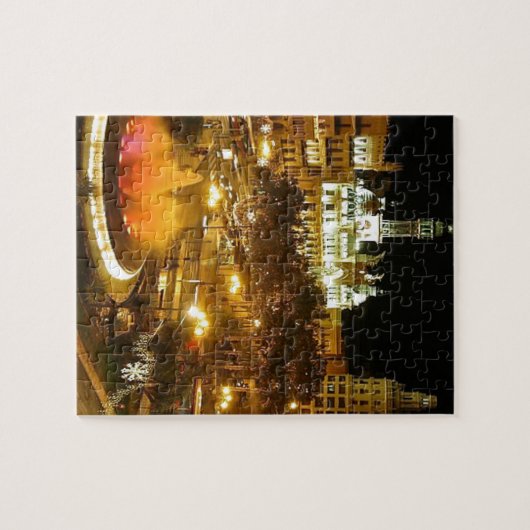 Madrid Night Skyline Legpuzzel (Horizontaal)