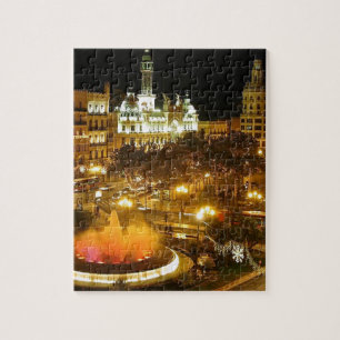 Madrid Night Skyline Legpuzzel