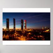 Madrid Night Skyline Poster (Voorkant)