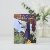 Madrid NM Bull Skull Red Chili Ristra Briefkaart (Staand voorkant)