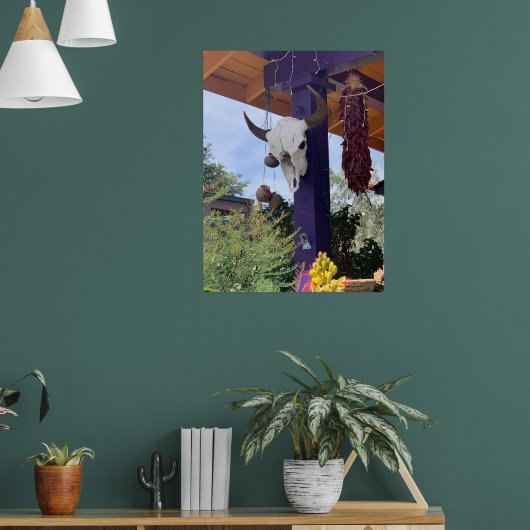 Madrid NM Bull Skull Red Chili Ristra Poster (Woonkamer 1)