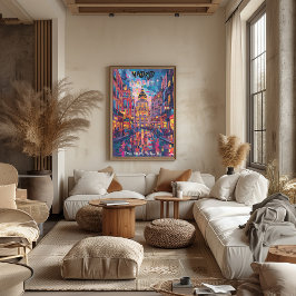 Madrid: Noches Vibrantes - Arte Contemporáneo Perfect Poster