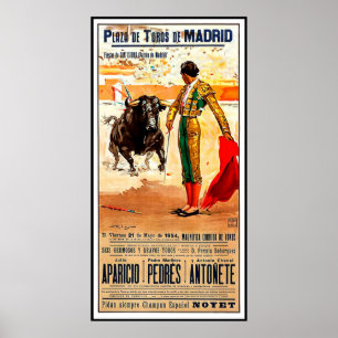 Madrid, Plaza de toros, Spanje, stierenvechten Poster