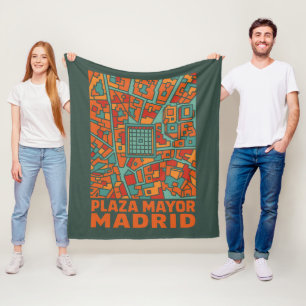 Madrid Plaza Mayor Fleece Deken