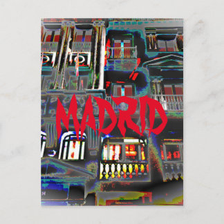 Madrid por la noche en la Gran Vía (España) Briefkaart
