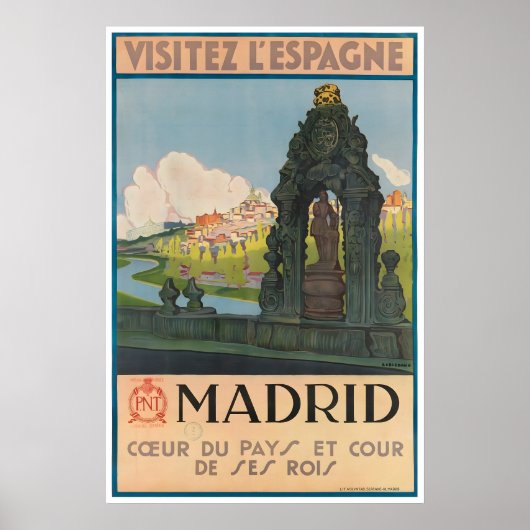 Madrid Reisposter Spanje Kunst Spaanse Print (Voorkant)