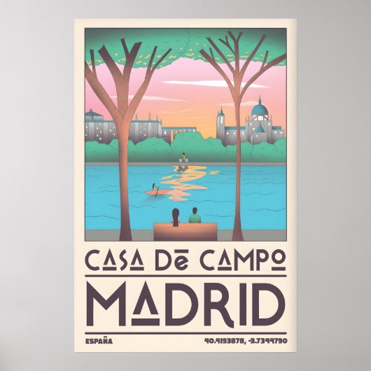 Madrid Reisposter Wandkunst Vintage Stijl Poster (Voorkant)