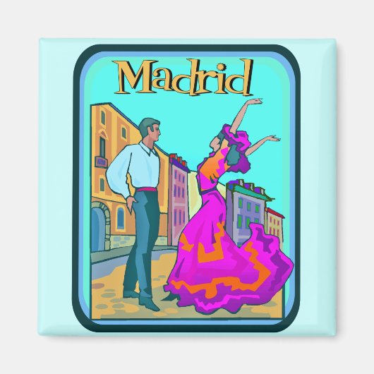 Madrid Reizen Poster Magneet (Voorkant)