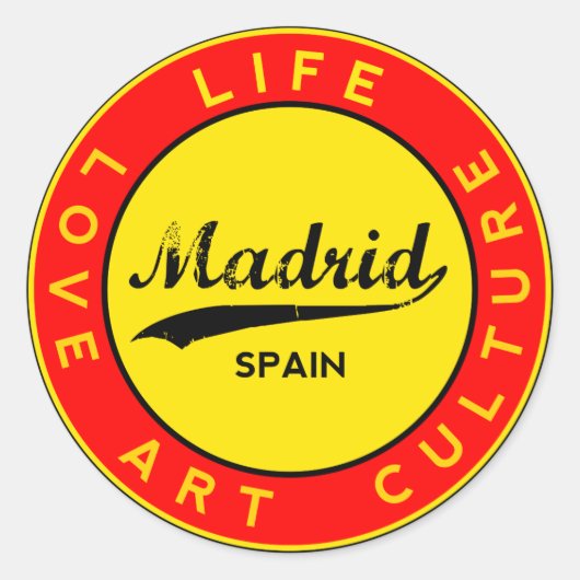 Madrid Ronde Sticker (Voorkant)