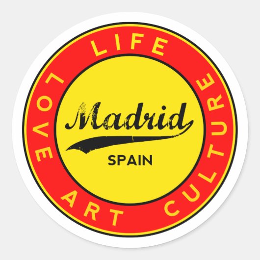 Madrid Ronde Sticker (Voorkant)