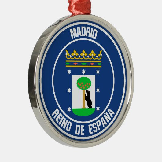 Madrid Round Emblem Metalen Ornament (Rechts)