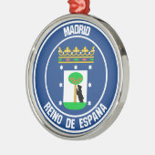Madrid Round Emblem Metalen Ornament (Links)