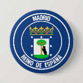 Madrid Round Emblem Ronde Button 7,6 Cm (Voorkant)