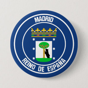 Madrid Round Emblem Ronde Button 7,6 Cm