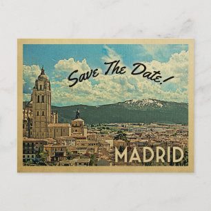 Madrid Save the Date Spain Aankondigingskaart