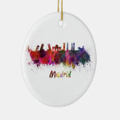 Madrid skyline in watercolor keramisch ornament (Rechts)